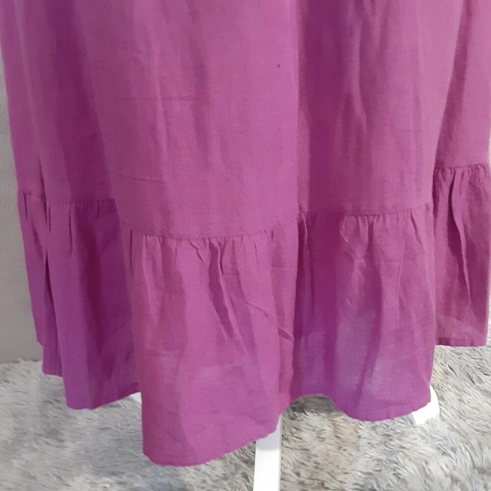Sim and Sam pink linen smock poplin midi dress 163811DR sz M - Picture 3 of 12